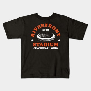 Riverfront Stadium 1970 Cincinnati Ohio Orange Bengals Kids T-Shirt